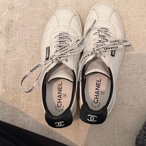 CHANEL Women's Logo Lace Sneakers
